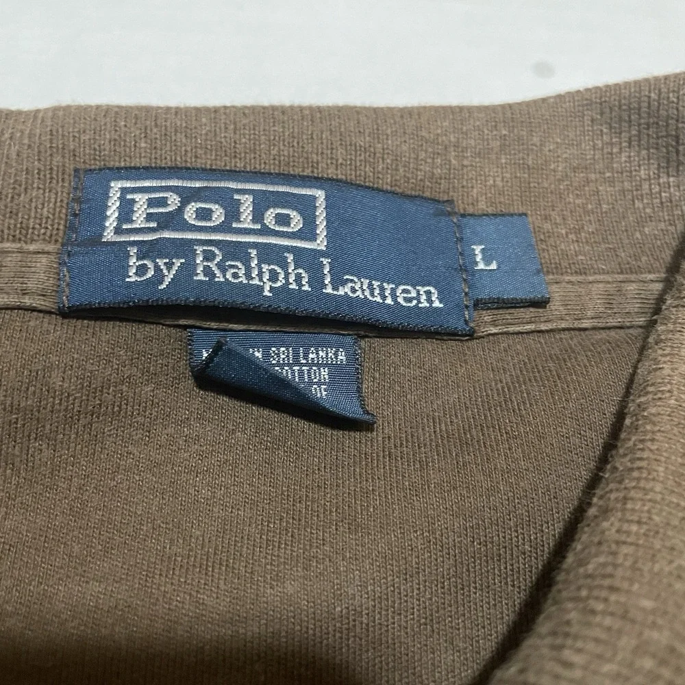 Lot Of 2 Polo Ralph Lauren Shirt Mens Large Purple‎ Brown Vintage Logo Golf
